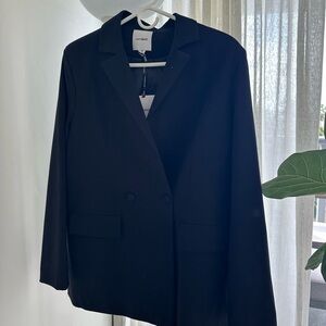 Oversized Black Double-Breasted Blazer